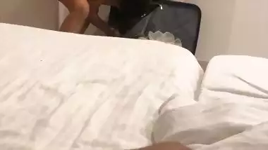 Wife in hotel room during honeymoon walks nude