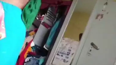 Grandmother wearing blouse and showing naked boobs