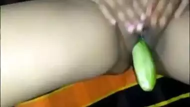 Desi stepaunt fucking herself by inserting cucumber in pussy