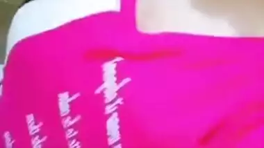 Indian babe is grateful to man for camera and shows him XXX boobs