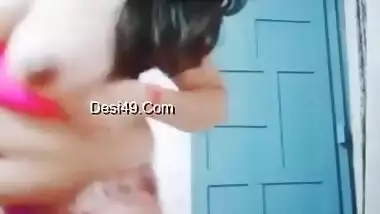 Young woman loves staying home alone cause she can perform sex show