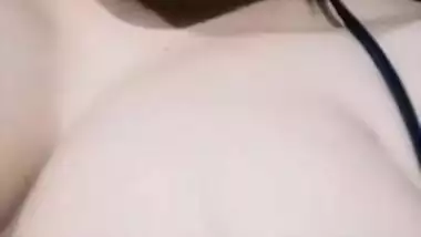 After touching hard nipples Desi MILF wants to rub her XXX snatch