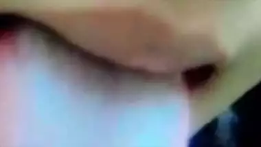 Pointed breasts show and pussy expose by cute girl