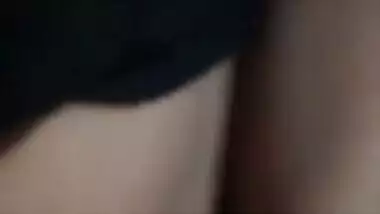 Horny girl pressing boobs hard